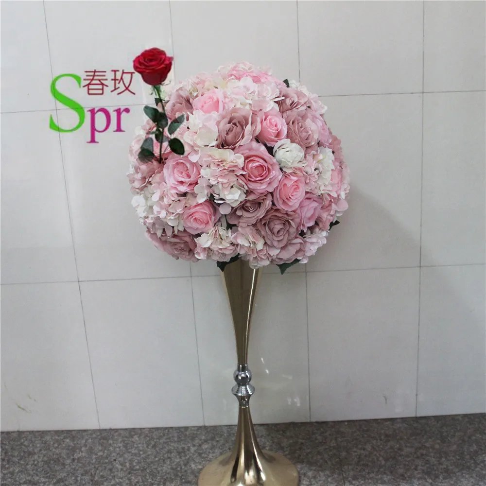 SPR 40 см! 2 шт./лот Свадебный дорожный свинец искусственный цветок шар стол цветы центральный Цветок шары украшения