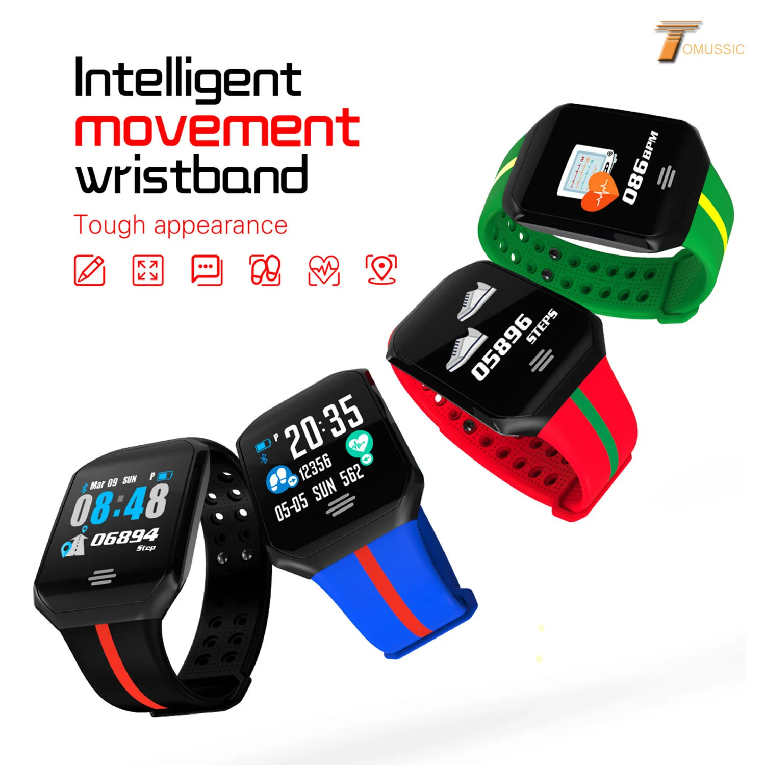 Smart Bracelet B07 Sport Watch Call Message Reminder Alarm Blood Pressure Sleep Monitor Heart Rate Fitness Tracker Smart Watch