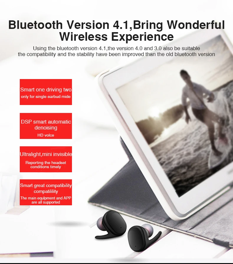 TWS Bluetooth 5.0 Earphones in-Ear Wireless Earbuds Stereo Bass Sound Noise Cancellation mini Wireless Bluetooth Earphone (13)
