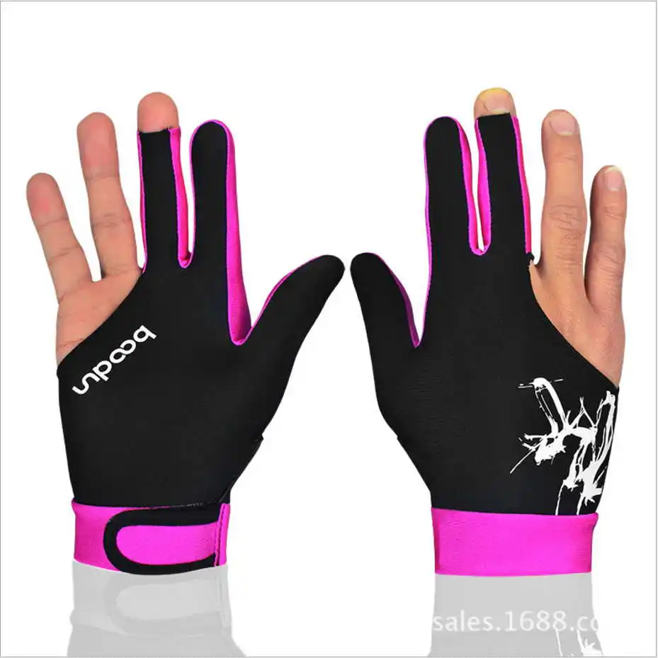 1 Piece 3 Fingers Billiard Right Hand font b Gloves b font biljart handschoenen Lycra anti