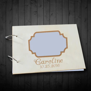 

Chic Wedding Guest Book Anniversary Valentines Gift Rustic Signature Book for Newlyweds Custom Last Name and Dates Photo Album