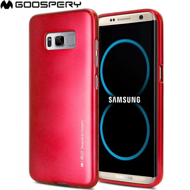 Для Samsung Galaxy S8 PLUS Mercury Goospery i-Jelly металлическая отделка тонкий бампер гибкий мягкий