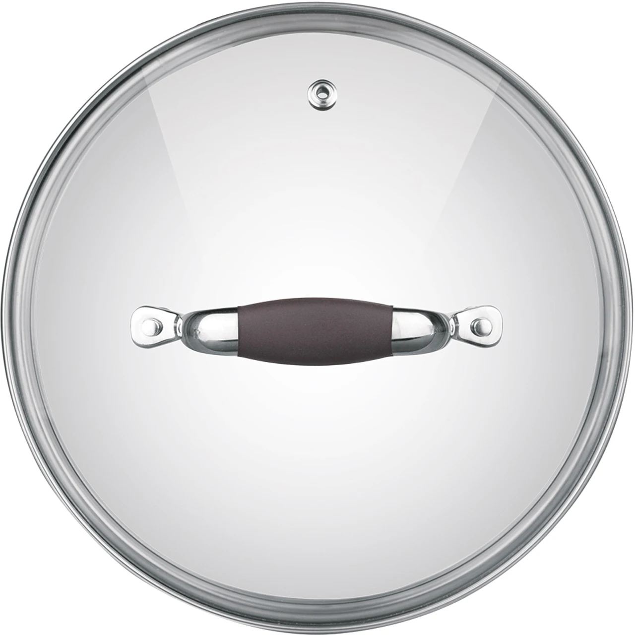 Крышка стеклянная Rondell Mocco 28 cm RDA-535 (Диаметр 28 см, отверстие для выпуска пара, из термостойкого стекла и нержавеющей стали, подходит для посудомоечной машины)