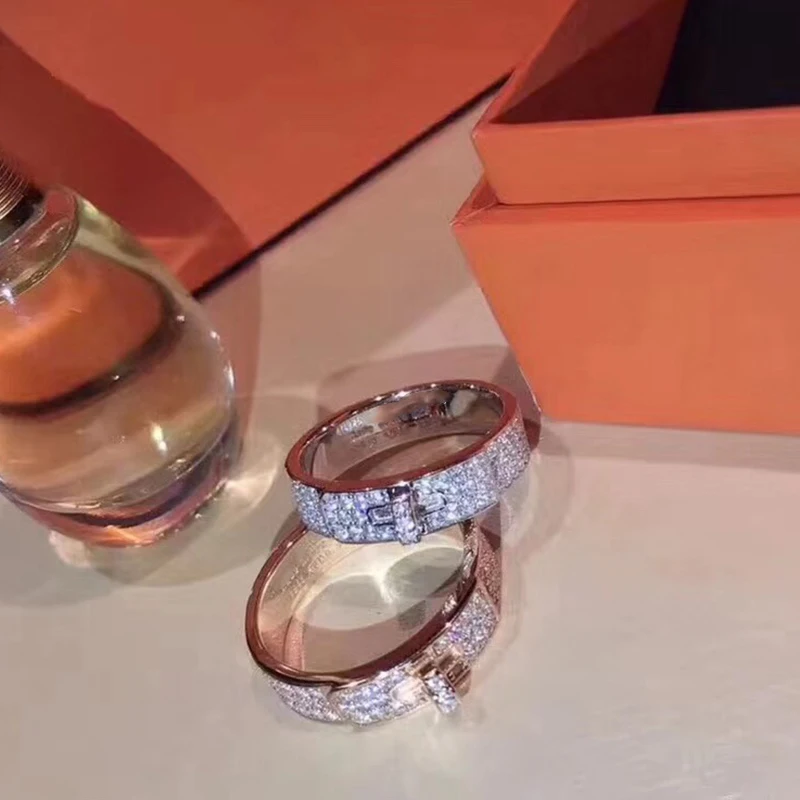 

Hot Brand Pure 925 Sterling Silver Jewelry For Women love Rings Lock Design H Silver Rings Wedding Jewelry Party Luxury Rings