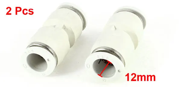 Air Pneumatic 12mm to 12mm Straight Push in Connectors Quick Fittings 2PCS