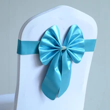 Бирюзовый пояс для стула бабочка стиль галстук-бабочка эластичный пояс лайкра лента спандекс Чехол для стула пояс для свадьбы