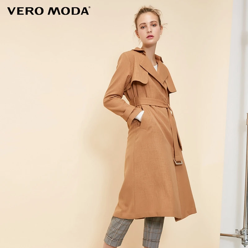 

Vero Moda Women's Lace-up Concealed Buttons Lapel Minimalist Trench Coat | 318321537