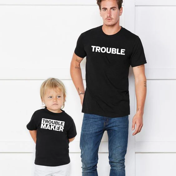 Одинаковая семейная рубашка Trouble & Maker Футболки для папы и меня одежда сына дочки
