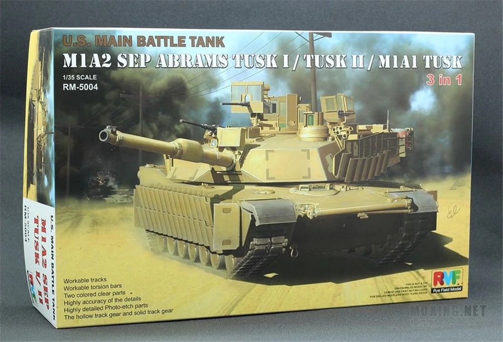 

1pcs Action Figures Kids Gift Collection For Ryefield Model RM5004 1/35 US MBT M1A2 Sep Tusk I/II/M1A1 With Workable Track
