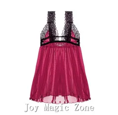 Yomrzl горячая распродажа лето пикантные женская ночная рубашка, марля, одежда для сна, сексуальное нижнее белье с глубоким v-образным вырезом платье для сна L227 - Цвет: red