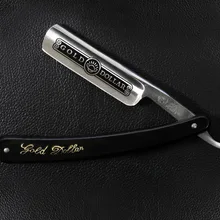 Ностальгия нержавеющая сталь прямой край бритвы бритвенный нож ручной БРИТЬЯ НОЖИ черный пластик ручка для человека