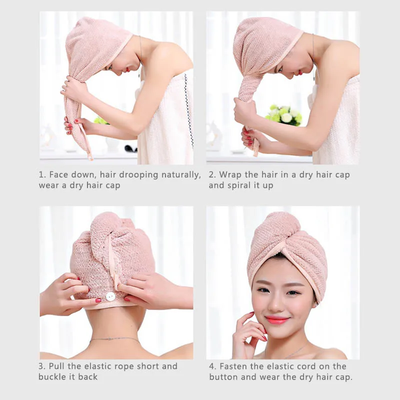 Сухая шапка для волос 23*60 см микрофибра ткань Дамский тюрбан банное полотенце быстросохнущее впитывающее полотенце шапочка для душа 1 шт