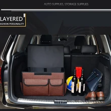 car trunk organizer auto organizer leather folding storage box auto accessories stowing tidying collapsible box