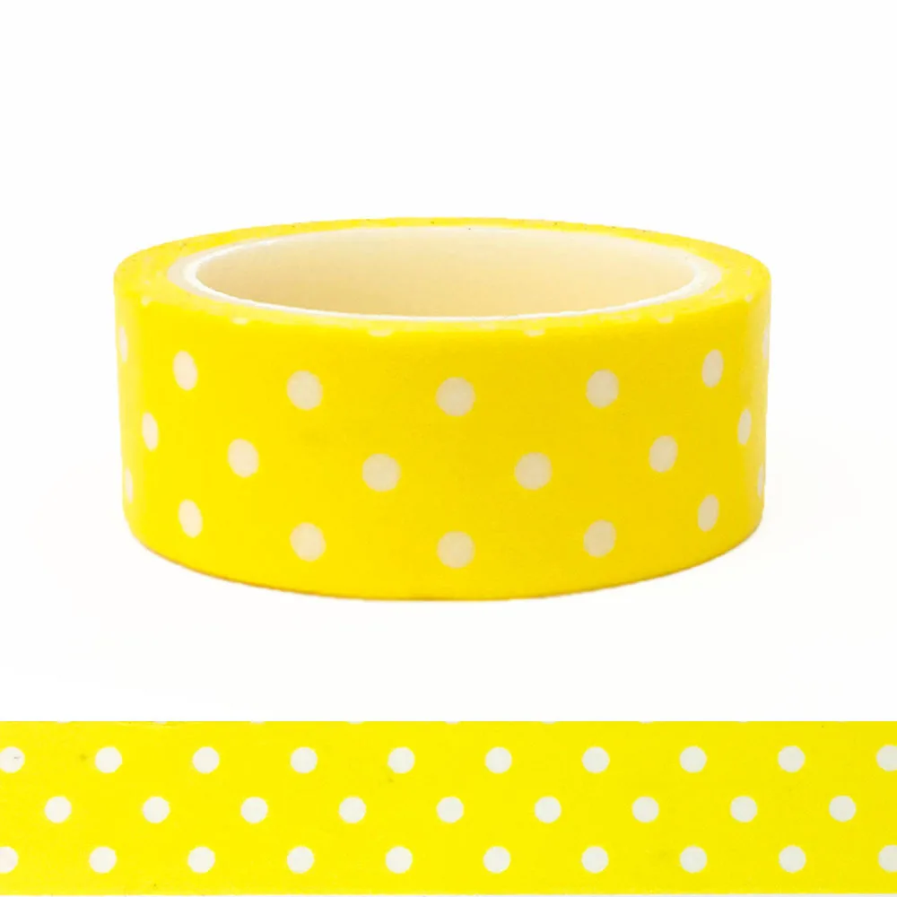 

1 Roll Yellow Dot Washi Tape Stationery and Holiday Decorative Masking Gift Wrap Tape Notebook Planner Decorative DIY Stickers