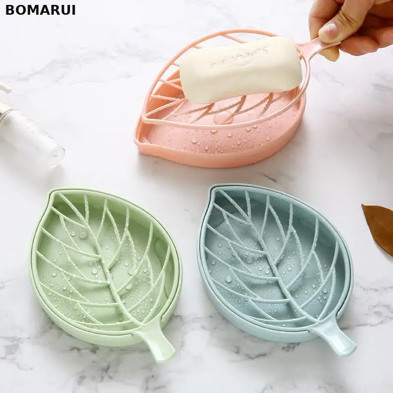 

Leaf Shape Muli-functional Household Storage Soap Box Bathroom Shower Soaps Boxs Dish Storage Plate Tray Holder Case Container