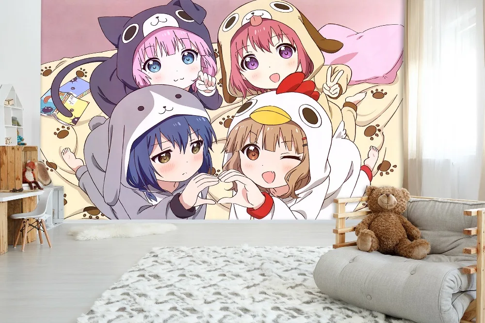 [Самоклеющиеся] 3D Yuruyuri милые пижамы для девочек 22 Япония Аниме настенная бумага