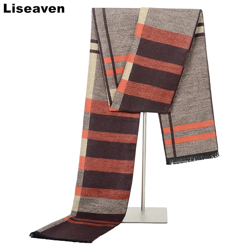 Liseaven fashion design casual scarves winter Men's Scarf luxury Brand