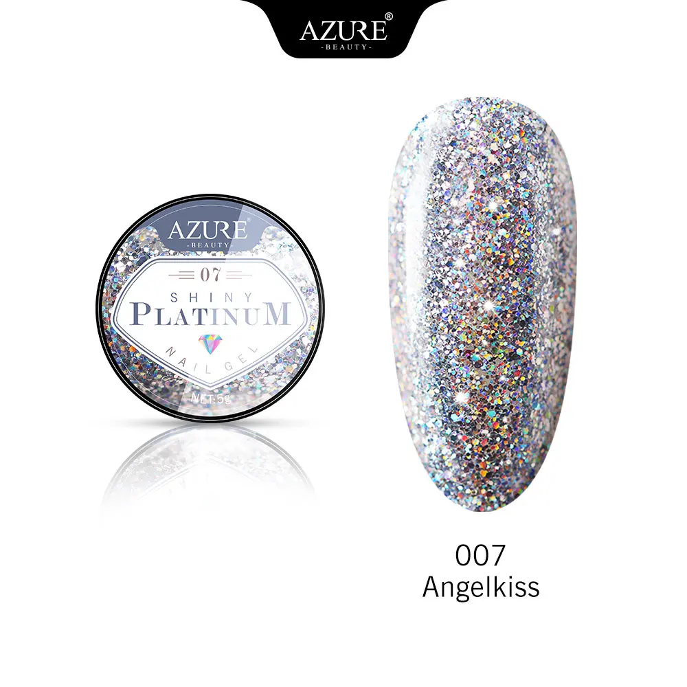 Azure Beauty Glitter Led Gel Polish Sparkly Sequins UV Nail Gel Varnish Soak Off Enamel Semi Permanent Led Gel Lacquer - Цвет: 7