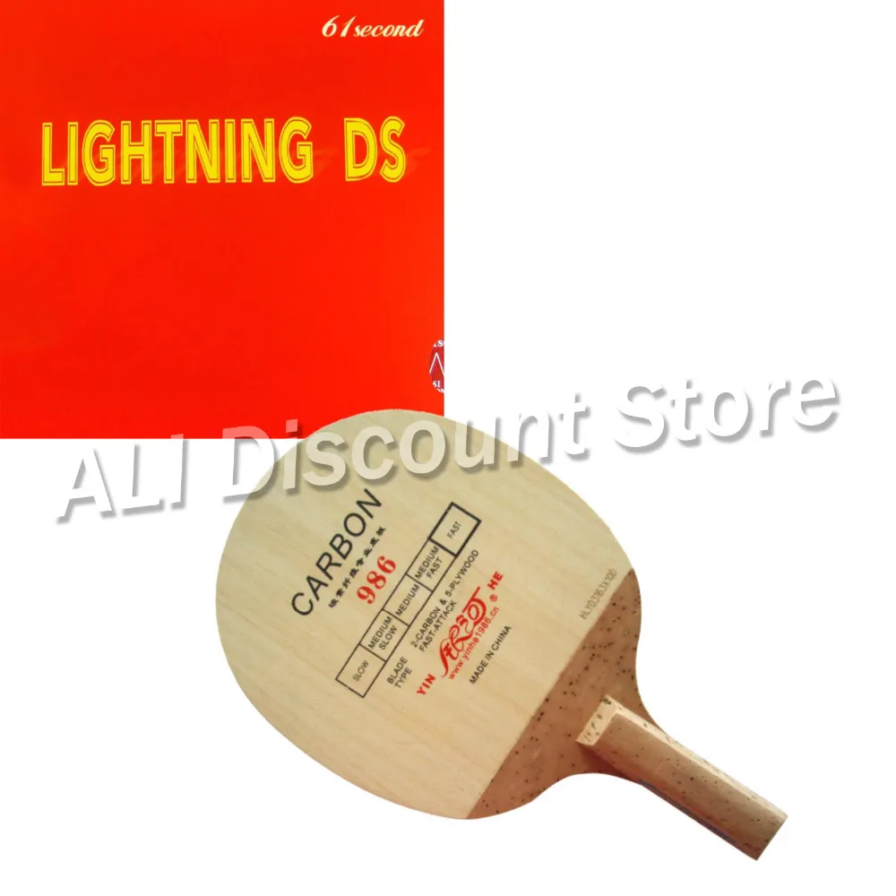 

Galaxy 986 Blade with 61second Lightning DS Rubber for a Table Tennis Combo Racket Japanese Penhold JS