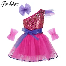 Детская обувь для девочек современный танец Танцы для выступления детская одежда для джазовых танцев с блестками платье-пачка Танцы платье для вечеринок для девочек для выступлений, беллетная платье