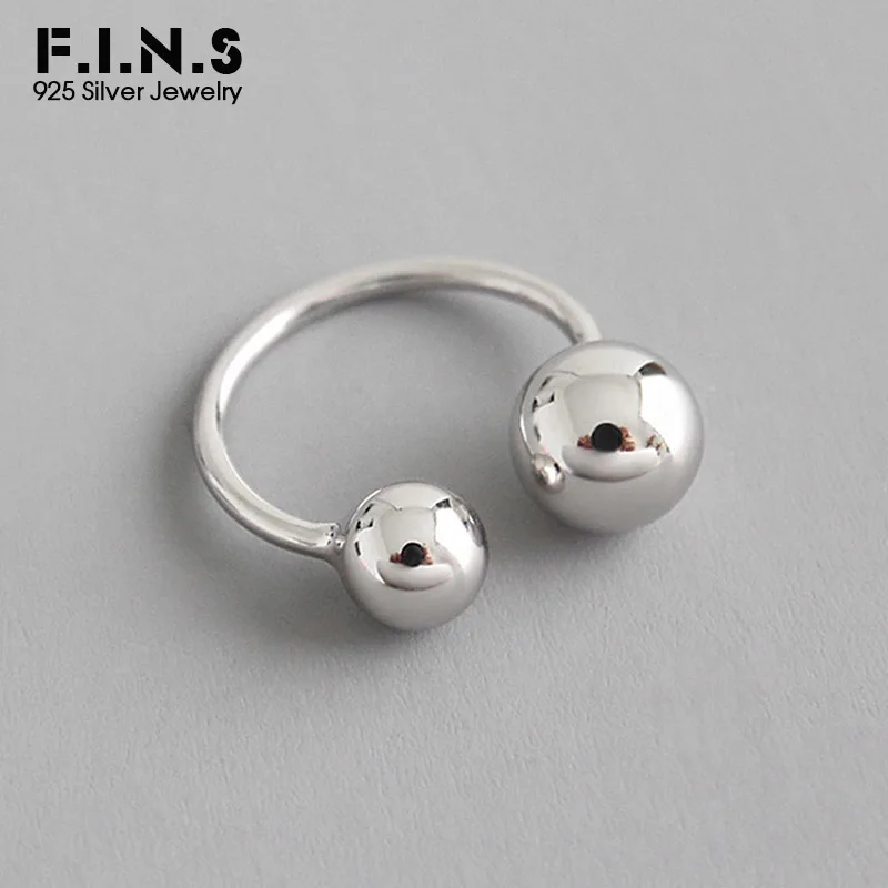 

F.I.N.S Classic Double Round Ball 925 Sterling Silver Knuckle Rings for Women Small Toe Tail Finger Ring Female Fine Jewelry