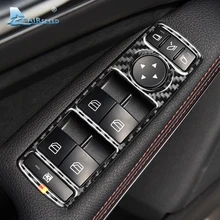 Скорость полета для Mercedes Benz A B C E класса GLE GLA ML GL интимные аксессуары углерода волокно салона наклейки оконный переключатель Крышка