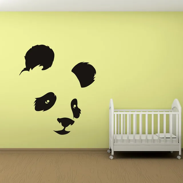 panda head wall sticker baby room decorative wall decal bedroom