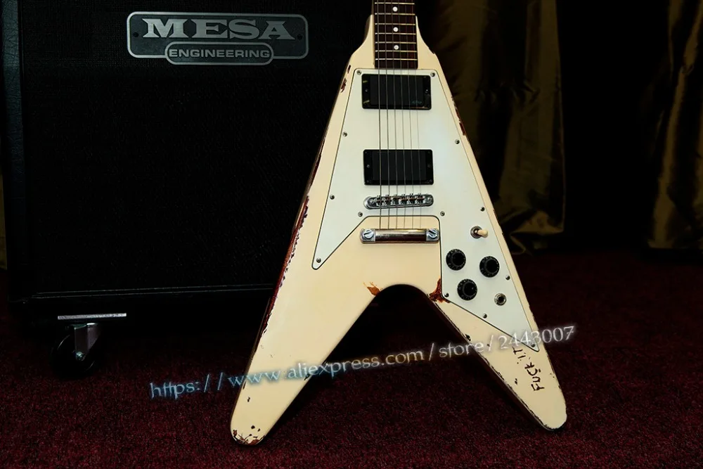 

10S Custom Shop Masterbuilt James Hetfield white Electra Metallica Kill em All Flying V (1981-Present) Electric Guitar