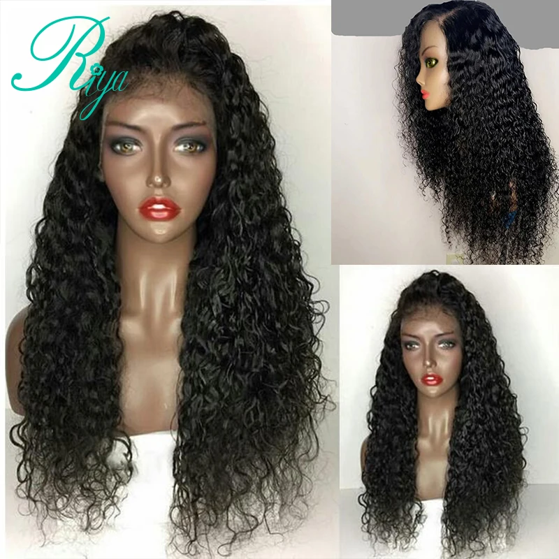 13x6 человеческие волосы на кружеве парики для женщин натуральные черные предварительно сорванные 150 плотность бразильские волосы Remy кудрявые человеческие волосы парик Riya волосы
