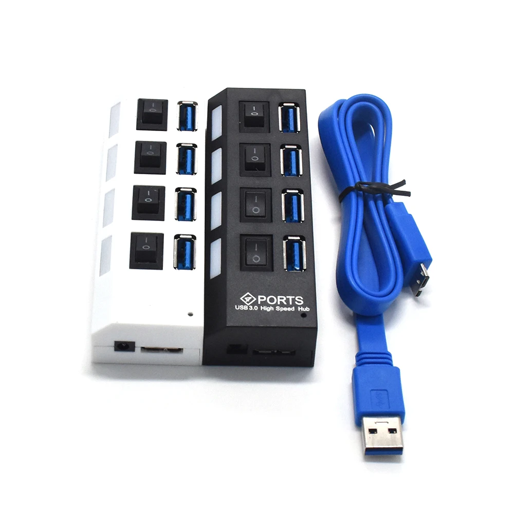 USB 3,0 хаб Mutil концентратор usb-порт 5 Гбит/с 4 порта мини USB разветвитель с независимым переключателем USB считыватель концентраторов