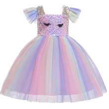 Коллекция года, летнее платье-пачка принцессы платье для маленьких девочек платья для крещения с блестками для девочек возрастом от 1 года до 5 лет, праздничная одежда для малышей