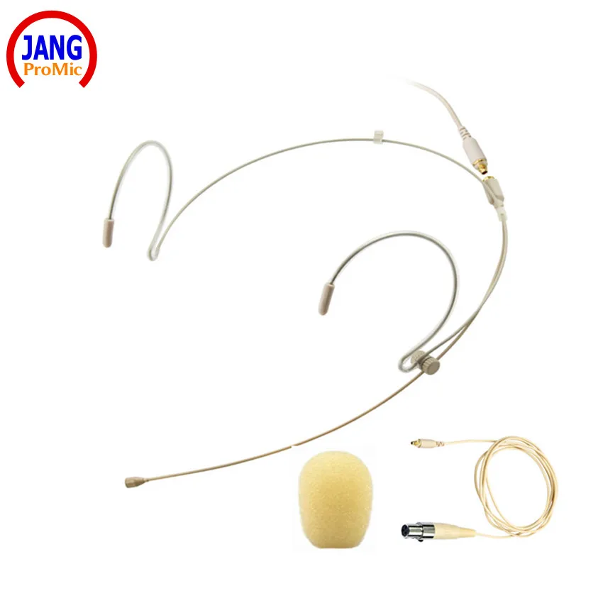 

Professional Headset Beige Condenser Microphone Host Headworn Microfone for AKG Samson Wireless System Mini XLR 3Pin Mikrofon
