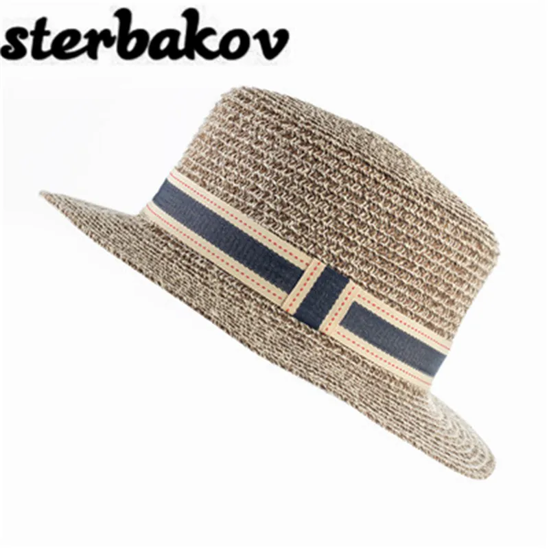 pure color beach hat straw hat men 