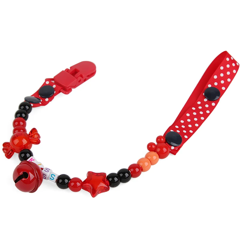 DIY Customed name Pacifier clips Holder chains for nipples personalized colorful Silicon beads baby teeth chew toy