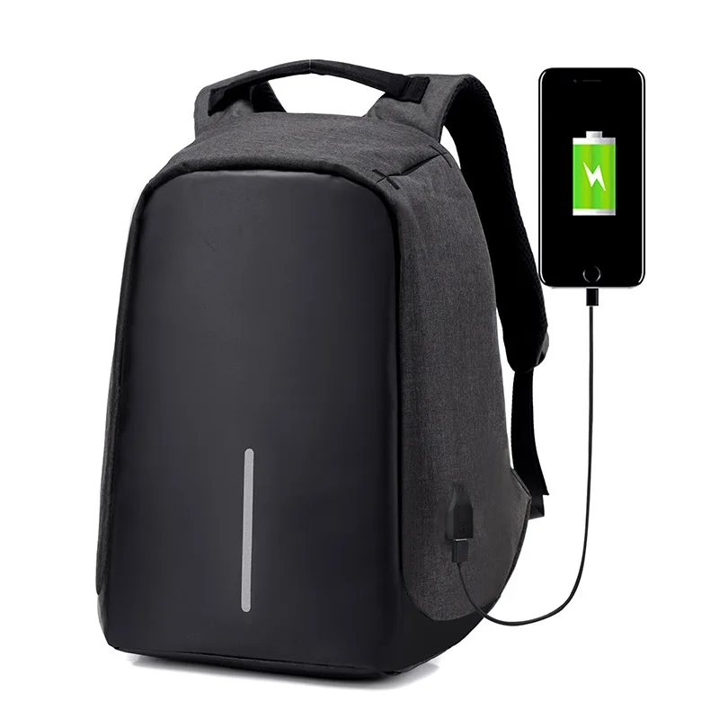 

Casual Fashion business canvas USB laptop backpack outdoor travel computer bag waterproof anti-theft digital student Schoolbag