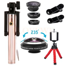 Универсальный зажим линзы для объектива мобильного телефона комплект 235 градусов Рыбий глаз объектив широкоугольный Макро линзы Рыбий глаз для iPhone 5S 6 6s 7 Plus смартфон