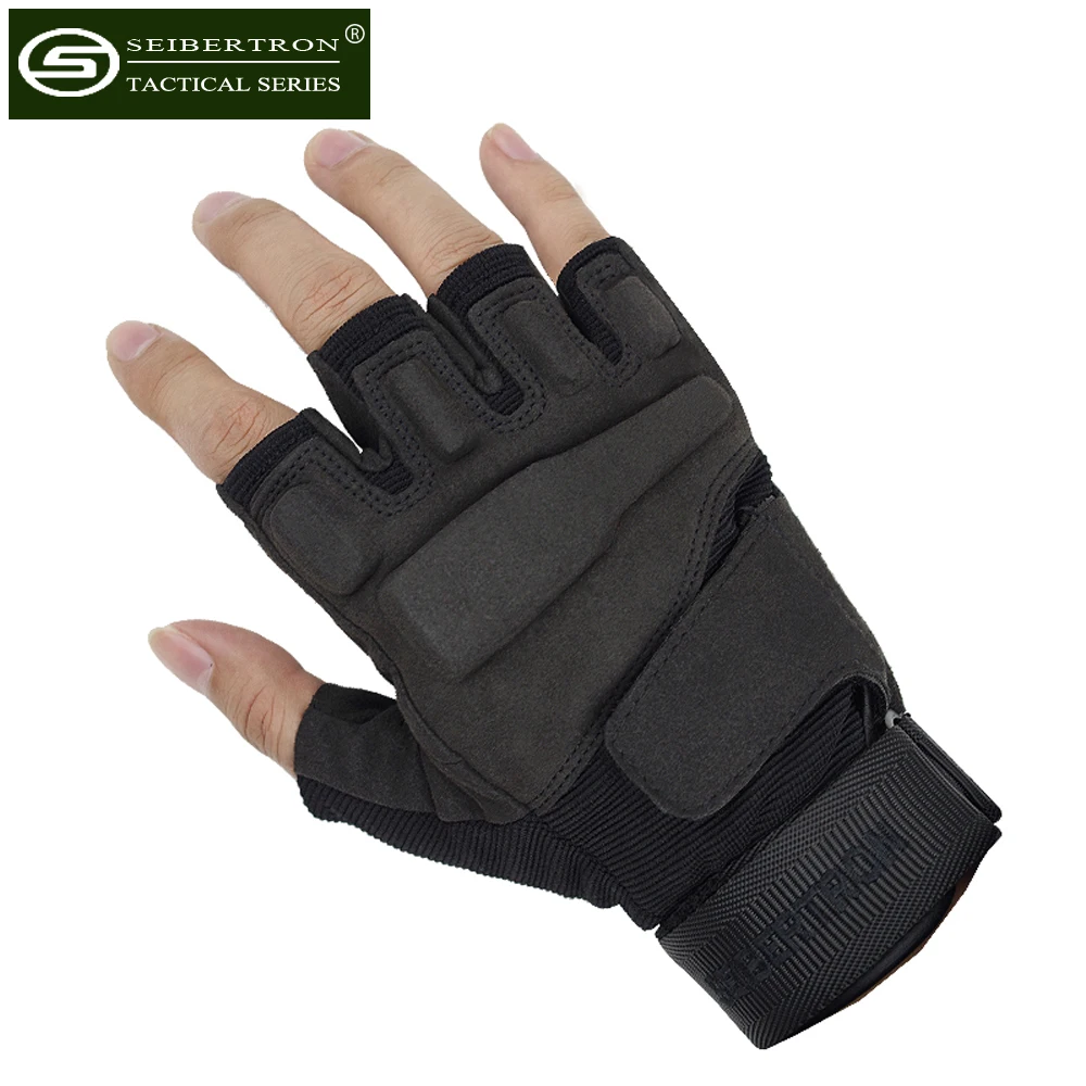 

Seibertron Men's S.o.l.a.g Special Ops Light Assault Black Hawk Gloves Tactical HellStorm Fingerless Half Finger shooting Gloves