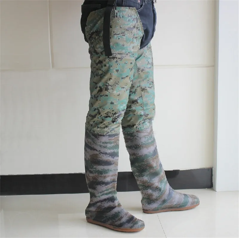 

Forest digital Camouflage color Thigh height Fishing Waders non-slip waterproof wade boots shoes Suitable for fishing pond beach