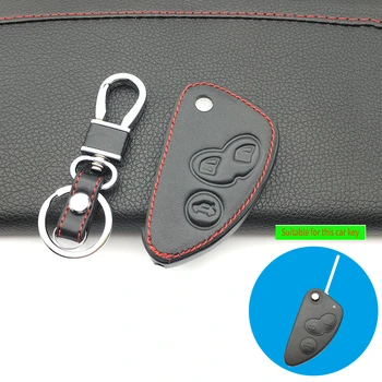 

Fashion Style Flip 3 Buttons Car Key Fob Shell Case Leather Cover For Alfa Romeo 147 156 166 GT JTD TS Car Key Jacket Wallet Bag