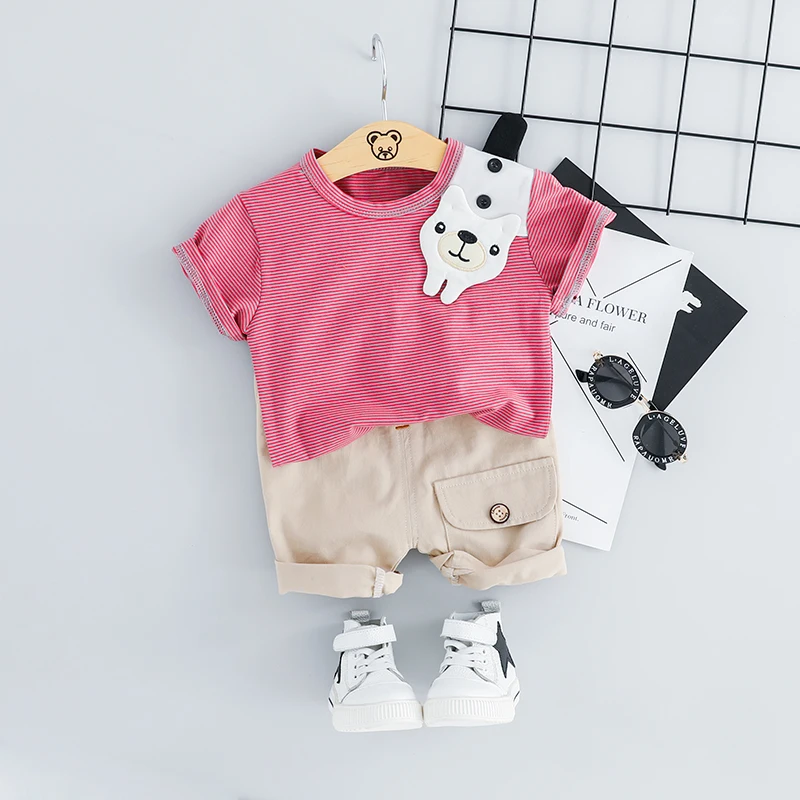 

HYLKIDHUOSE 2019 Summer Toddler Infant Clothing Sets Baby Girls Boys Clothes Suits Rainbow T Shirt Shorts Kids Children Costume