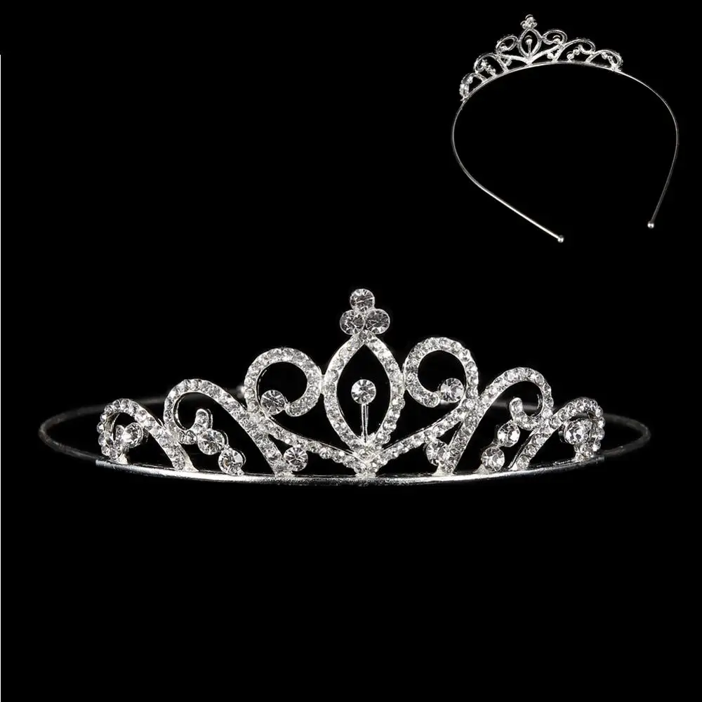 Стразы, элегантная свадебная тиара, ювелирное изделие, Хрустальная корона, для торжеств, для выпускного вечера, повязка на голову - Окраска металла: D13371