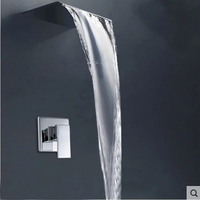 

Chrome Finished Waterfall Shower Head Shower Mixer Faucet Wall Mount Single Handle