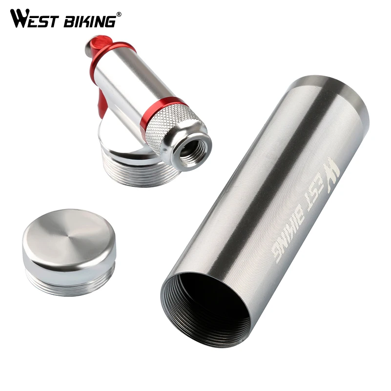 WEST BIKING Portable Bicycle Pump Aluminum Alloy Ultralight Air CO2 Inflator Bike Cycling Pump Schrader & Presta Mini Bike Pump