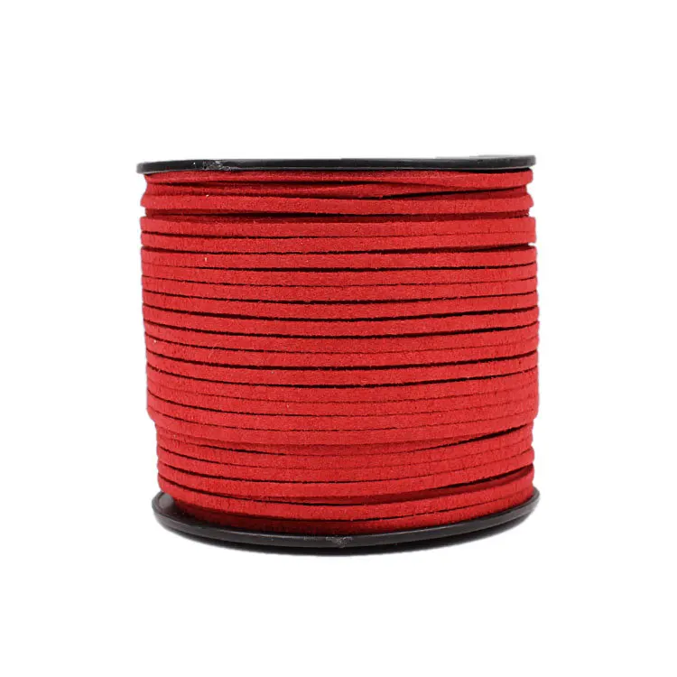 20 м/сумка 2,7 мм x 1,5 мм многоцветная плоская искусственная замша бархатный кожаный шнур - Цвет: RED