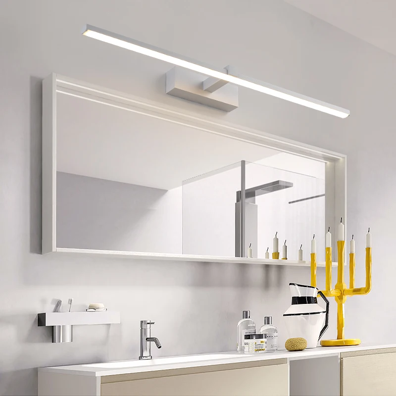 

Anti-fog 0.4-1M Bathroom Mirror Light Black/White Painted Iron Led Wall lamps Indoor Decorative Modern Sconces Lighting Fixtures