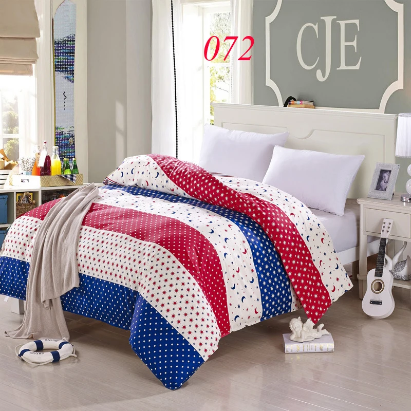 

Blue Red beige Star stitching Duvet Cover king/Queen/Full /Twin 1 Pcs Cotton Quilt Cover duvet cover Bedclothes Comforter Cover