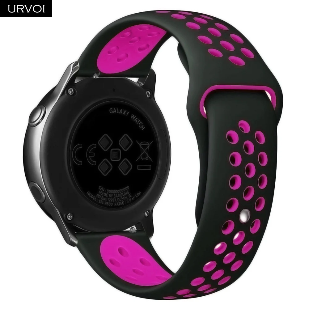 URVOI 22/20 мм длина браслета для Galaxy Watch Active/42/46 мм шестерни спортивный силиконовый ремешок для HUAWEI Aquick выпуск шпильки Мягкая замена