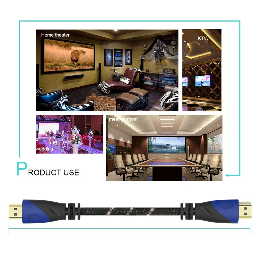 Robotsky высокое Скорость Кабель HDMI Позолоченные мужчинами HDMI сплиттер конвертер Расширение Кабо для HDTV Xbox Ноутбук 1080 P 5 м 10 м