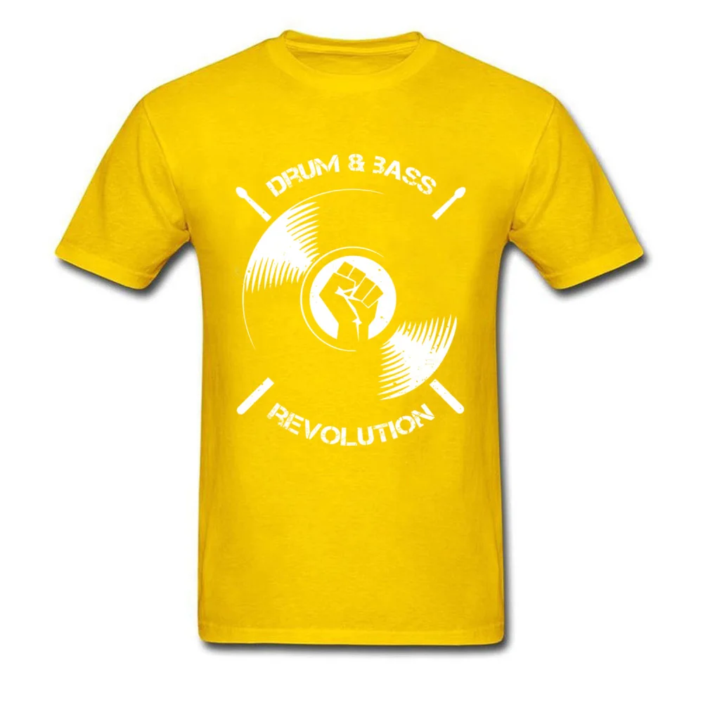 Drum And Bass Revolution Birthday Summer All Cotton O Neck Men's T Shirt Family T Shirt Coupons Short Sleeve T Shirts Drum And Bass Revolution yellow