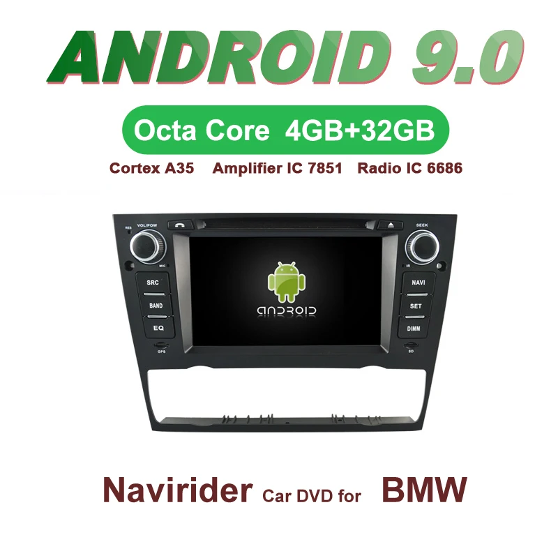 Cheap Navirider GPS Android 9.0 bluetooth stereo 4-Core 8-Core car DVD player for BMW E90 E91 E92 E93 3 Series AT accessories 0